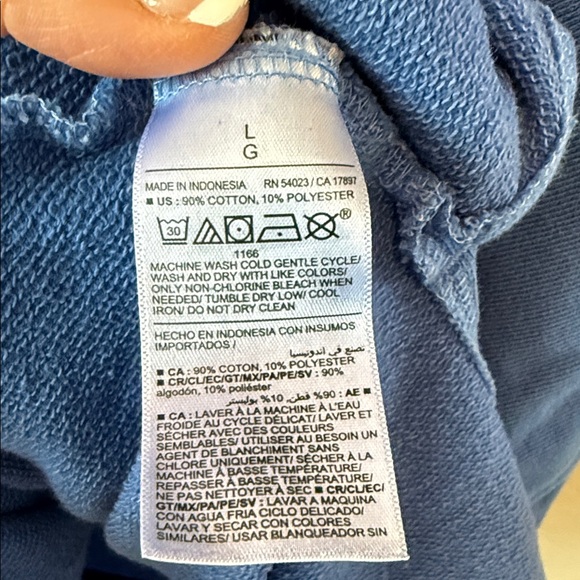 Old Navy Oversized Blue Hooded Sweatshirt - Picture 5 of 8